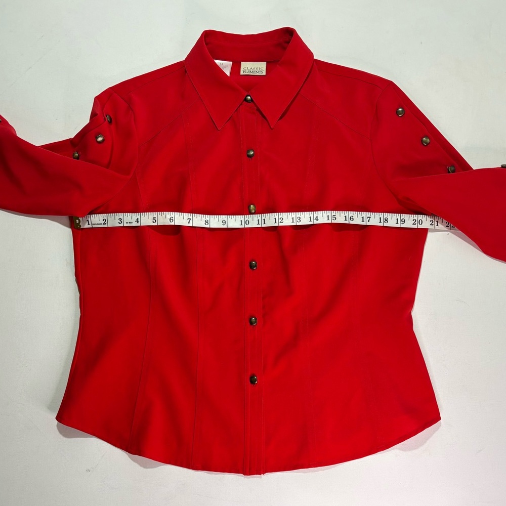 Classic Elements Women's Red Button Down Long Sle… - image 6